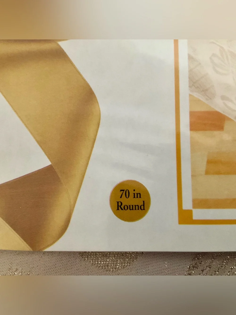 NWT Dazzler Tablecloth - Champagne Jacquard Holiday Design - 70” Round